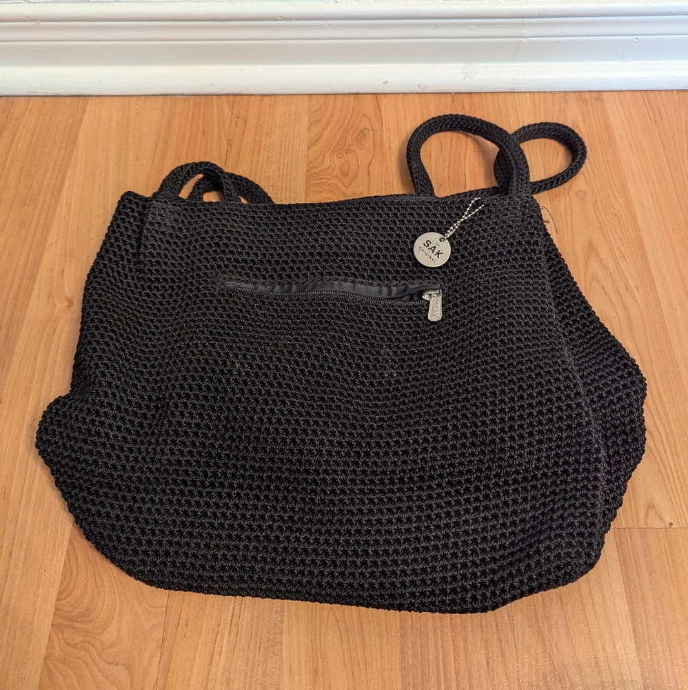 The Sak Black Macrame Bag